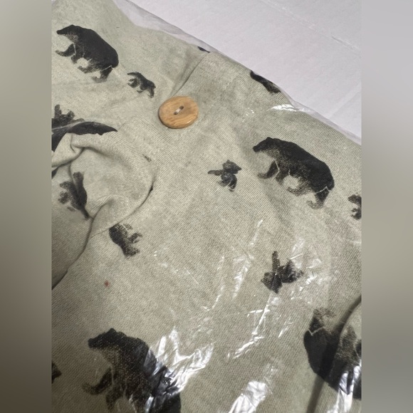 🆕RABBIT + BEAR ORGANIC - 3/6M - NWT - INFANT BOYS 2PC WOODLAND BEAR COVERALL SET - Picture 5 of 6